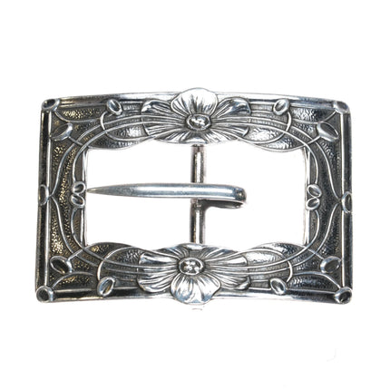 Antique Unger Brothers Art Nouveau Sterling silver belt buckle - Estate Fresh Austin