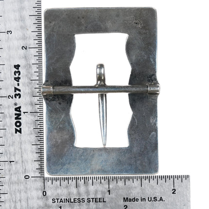 Antique Unger Brothers Art Nouveau Sterling silver belt buckle - Estate Fresh Austin