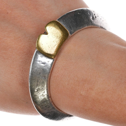 6" OR Santa Fe Sterling silver cuff bracelet w/ brass accent - Estate Fresh Austin