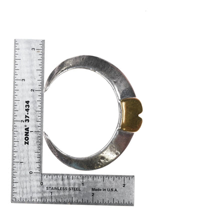 6" OR Santa Fe Sterling silver cuff bracelet w/ brass accent - Estate Fresh Austin