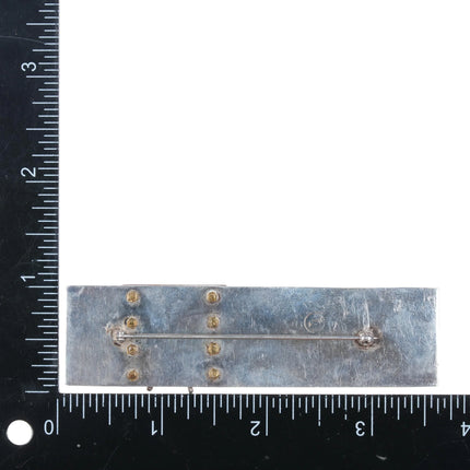 Large TT Machine Age Modernist sterling silver copper/brass art pin - Estate Fresh Austin