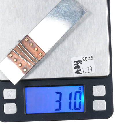 Large TT Machine Age Modernist sterling silver copper/brass art pin - Estate Fresh Austin