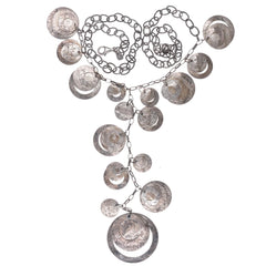 Retro Silpada sterling silver modernist hammered disks wind chime necklace - Estate Fresh Austin
