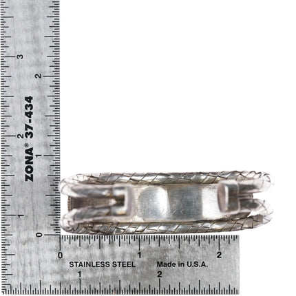 6.75" 40's-50's Vintage Native American Braided Silver turquoise bracelet - Estate Fresh Austin