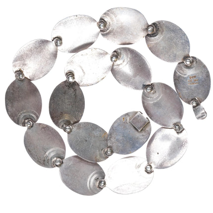 Retro Mexican modernist sterling silver discs link necklace 20" long - Estate Fresh Austin