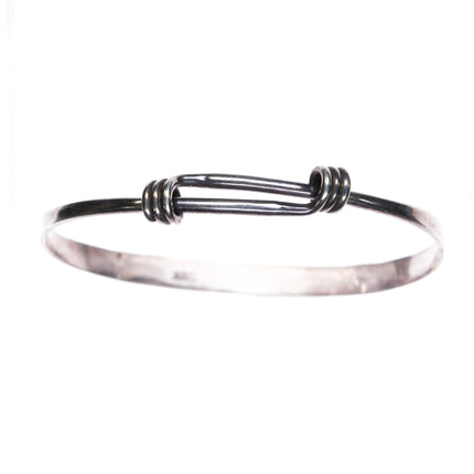 7" Adjustable Ed Levin Sterling silver Bangle bracelet sliding - Estate Fresh Austin