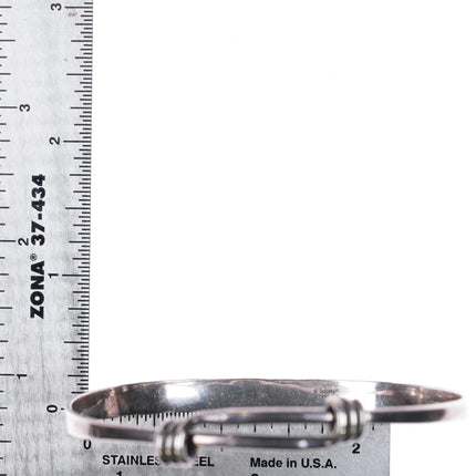 7" Adjustable Ed Levin Sterling silver Bangle bracelet sliding - Estate Fresh Austin