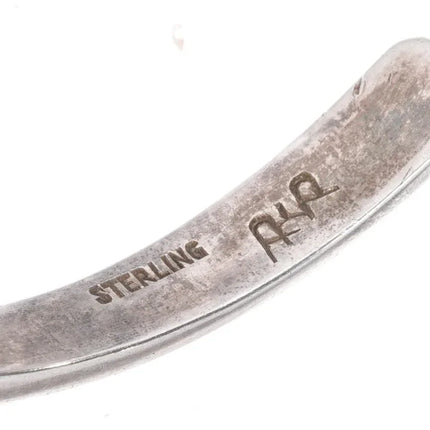 7.25" Southwestern modernist sterling silver cuff bracelet signed - Estate Fresh Austin