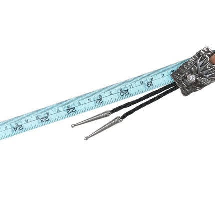 c1960 Southwestern sterling silver, diamond, and cz bolo tie - Estate Fresh Austin