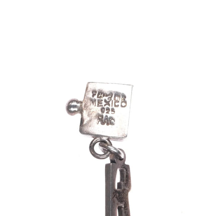 24" Retro Mexican Modernist sterling silver abstract link necklace - Estate Fresh Austin