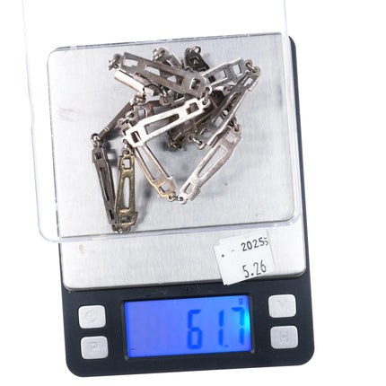 24" Retro Mexican Modernist sterling silver abstract link necklace - Estate Fresh Austin