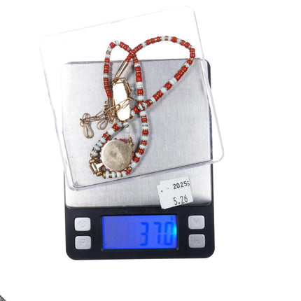 Boyd Tsosie Navajo 14k gold, diamond, opal, and coral beaded necklace - Estate Fresh Austin