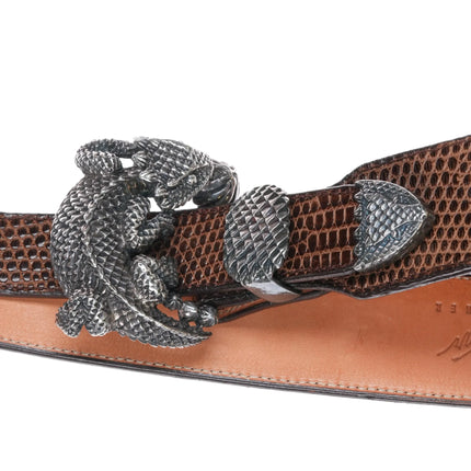 1990's Sterling silver Horny Toad ranger belt buckle set - Estate Fresh Austin