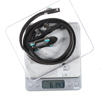 Vintage Navajo sterling silver turquoise 3/4" ranger belt buckle set/hatband - Estate Fresh Austin