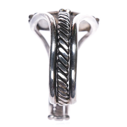 6.25" 40's-50's Petrified wood Navajo sterling silver cuff bracelet - Estate Fresh Austin