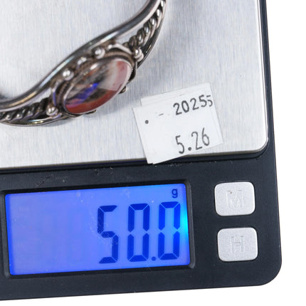 6.25" 40's-50's Petrified wood Navajo sterling silver cuff bracelet - Estate Fresh Austin