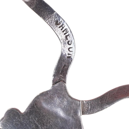 6.1" 1970's Jameson Lee Navajo sterling silver turquoise cuff bracelet - Estate Fresh Austin