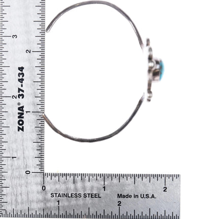 6.1" 1970's Jameson Lee Navajo sterling silver turquoise cuff bracelet - Estate Fresh Austin