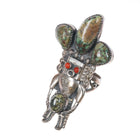 sz7.5 Jerry Roan Navajo Sterling silver Kachina ring Variscite coral eyes - Estate Fresh Austin