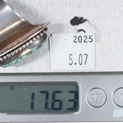 sz9.75-adjustable KD Southwestern sterling silver high grade variscite ring - Estate Fresh Austin