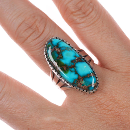 sz8 D Navajo sterling silver high grade Royston turquoise sterling silver ring - Estate Fresh Austin