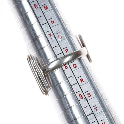 sz8 Kenneth Jones Navajo Kings Manassa turquoise sterling silver modernist ring - Estate Fresh Austin