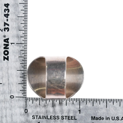 sz8.5 Carol Felley Sterling silver Royston turquoise ring with feather design - Estate Fresh Austin