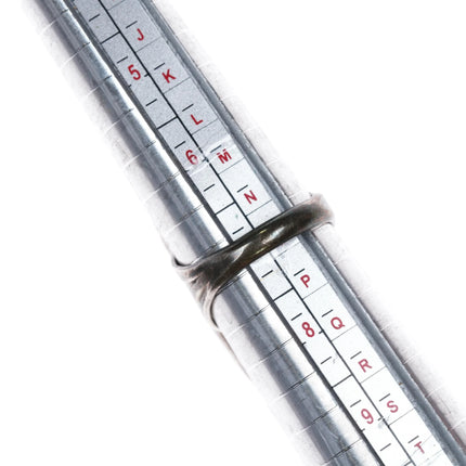 sz7 Vintage Navajo sterling silver 3 stone modernist ring with nice turquoise - Estate Fresh Austin