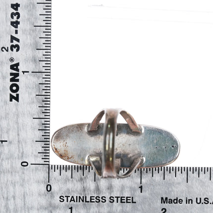 sz7 Vintage Navajo sterling silver 3 stone modernist ring with nice turquoise - Estate Fresh Austin