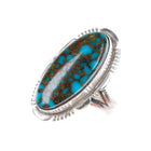 sz8.5 TF Navajo sterling silver spiderweb Candelaria Turquoise ring - Estate Fresh Austin