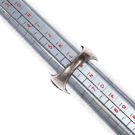 sz6 Ray Nieto Zuni sterling silver large turquoise stone ring c1970's - Estate Fresh Austin