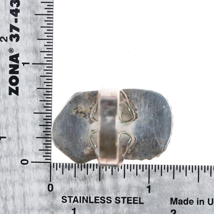 sz6.75 DUE Navajo sterling silver Cerillos Turquoise ring c1970's - Estate Fresh Austin