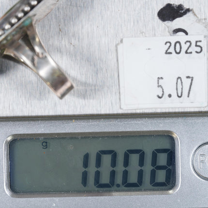 sz6.75 DUE Navajo sterling silver Cerillos Turquoise ring c1970's - Estate Fresh Austin