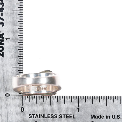 sz7.5 Savati 22k gold bezel Sterling silver Mediterranean coral ring - Estate Fresh Austin