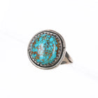 sz5 c1960's YM Sterling silver Navajo Nevada Blue spiderweb turquoise ring - Estate Fresh Austin