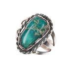 sz7 c1950's Navajo sterling silver Fox turquoise ring - Estate Fresh Austin