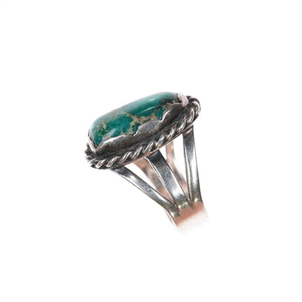 sz7 c1950's Navajo sterling silver Fox turquoise ring - Estate Fresh Austin