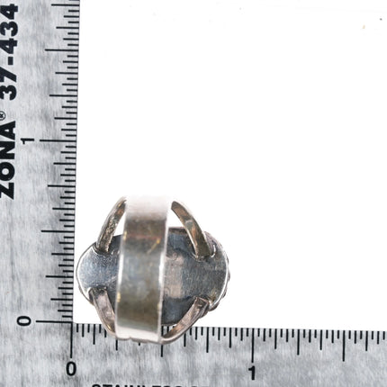 sz7 c1950's Navajo sterling silver Fox turquoise ring - Estate Fresh Austin