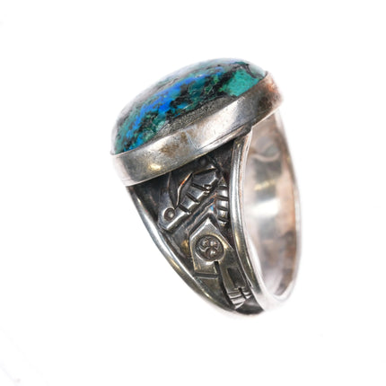 sz11 Paul Miller Modernist sterling silver Azurite ring - Estate Fresh Austin