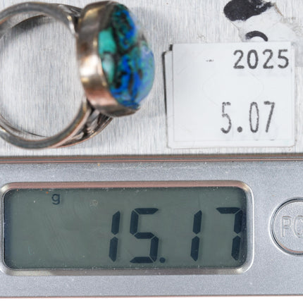 sz11 Paul Miller Modernist sterling silver Azurite ring - Estate Fresh Austin