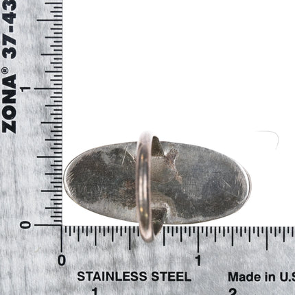 sz7.25 Alice Leekya Homer Zuni sterling silver fishscale Turquoise inlay ring - Estate Fresh Austin