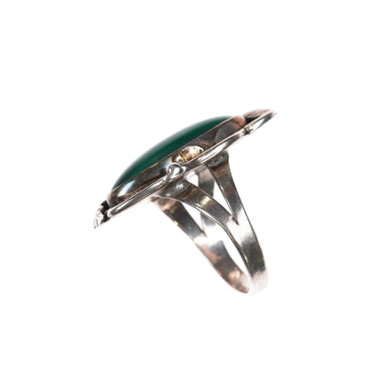 sz7.75 JPA 60's-70's Navajo sterling silver malachite ring - Estate Fresh Austin