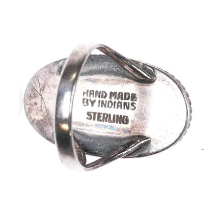 sz7 1940's Garden of The Gods Handmade by Indians Sterling silver agate ring - Estate Fresh Austin