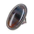 sz7 1940's Garden of The Gods Handmade by Indians Sterling silver agate ring - Estate Fresh Austin
