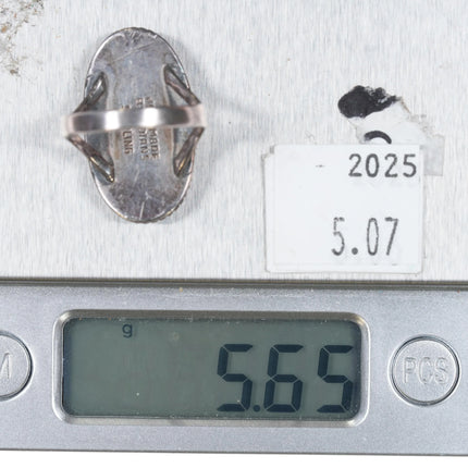 sz7 1940's Garden of The Gods Handmade by Indians Sterling silver agate ring - Estate Fresh Austin