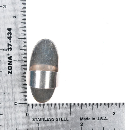 sz7.5 Kee Nez Navajo sterling silver onyx long ring - Estate Fresh Austin