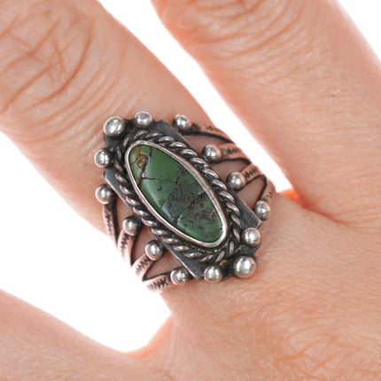 sz6 c1930's Navajo sterling silver Cerrillos turquoise ring - Estate Fresh Austin