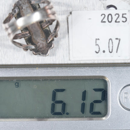 sz6 c1930's Navajo sterling silver Cerrillos turquoise ring - Estate Fresh Austin