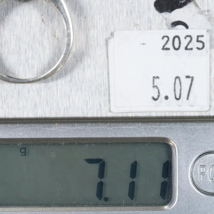 sz7.5 Earl Plummer Navajo TSF Sterling silver multi-stone channel inlay ring - Estate Fresh Austin