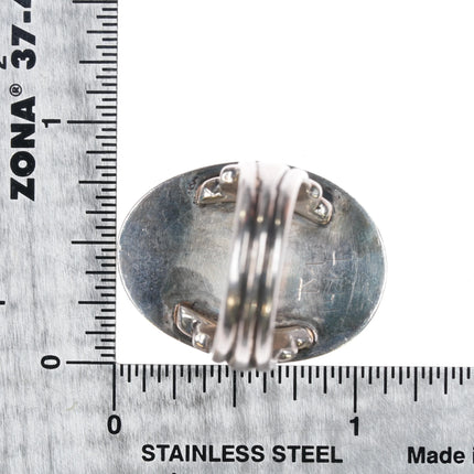 sz7.5 14k gold Bezel Sterling Sugilite Black Opal amazing ring - Estate Fresh Austin